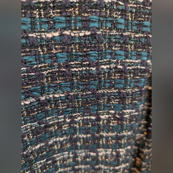 LOFT Metallic Tweed Fring Pockets Mini Dress - Black - Picture 4 of 8